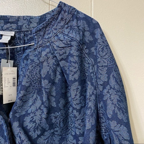 Venezia 14/16 Blue Floral Denim Snap Button Jacket - Picture 3 of 11